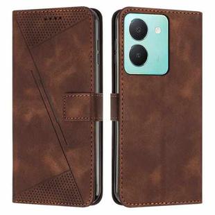 For vivo Y36 Dream Triangle Leather Phone Case with Lanyard(Brown)