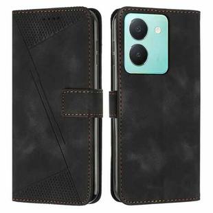 For vivo Y36 Dream Triangle Leather Phone Case with Lanyard(Black)