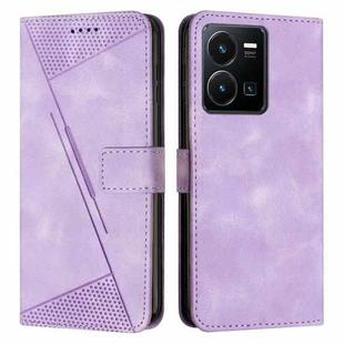 For vivo Y22 / Y22s / Y35 4G 2022 Dream Triangle Leather Phone Case with Lanyard(Purple)