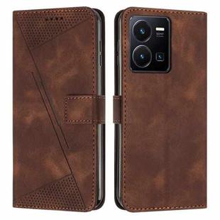 For vivo Y22 / Y22s / Y35 4G 2022 Dream Triangle Leather Phone Case with Lanyard(Brown)