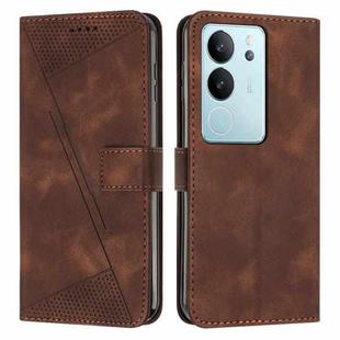 For vivo S17 / vivo S17 Pro Dream Triangle Leather Phone Case with Lanyard(Brown)