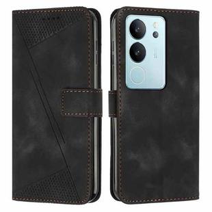 For vivo S17 / vivo S17 Pro Dream Triangle Leather Phone Case with Lanyard(Black)