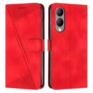 For vivo Y17s Dream Triangle Leather Phone Case with Lanyard(Red)