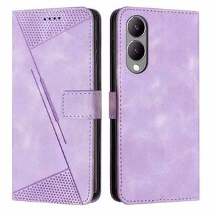 For vivo Y17s Dream Triangle Leather Phone Case with Lanyard(Purple)