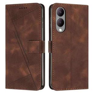 For vivo Y17s Dream Triangle Leather Phone Case with Lanyard(Brown)