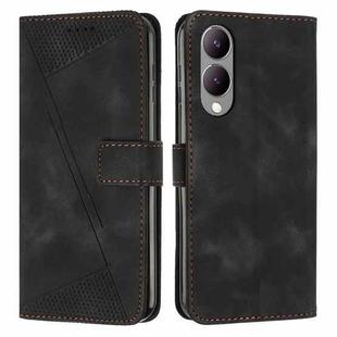 For vivo Y17s Dream Triangle Leather Phone Case with Lanyard(Black)