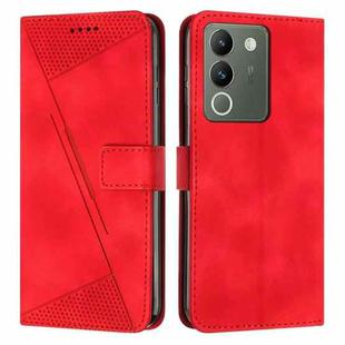 For vivo Y200 Dream Triangle Leather Phone Case with Lanyard(Red)