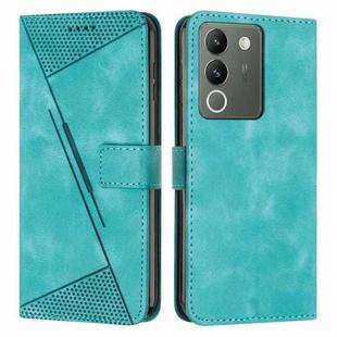 For vivo Y200 Dream Triangle Leather Phone Case with Lanyard(Green)