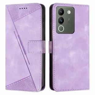 For vivo Y200 Dream Triangle Leather Phone Case with Lanyard(Purple)