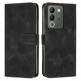 For vivo Y200 Dream Triangle Leather Phone Case with Lanyard(Black)