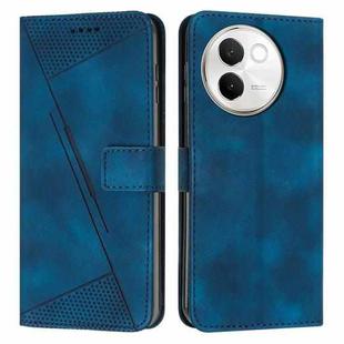 For vivo V30e Dream Triangle Leather Phone Case with Lanyard(Blue)