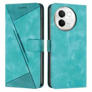 For vivo V30e Dream Triangle Leather Phone Case with Lanyard(Green)