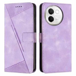 For vivo V30e Dream Triangle Leather Phone Case with Lanyard(Purple)