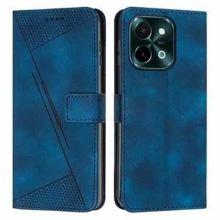 For vivo Y28 4G Dream Triangle Leather Phone Case with Lanyard(Blue)