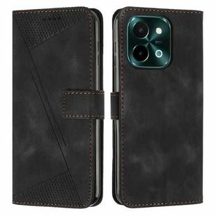 For vivo Y28 4G Dream Triangle Leather Phone Case with Lanyard(Black)