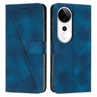 For vivo V40 / V40 Pro / T3 Ultra Dream Triangle Leather Phone Case with Lanyard(Blue)