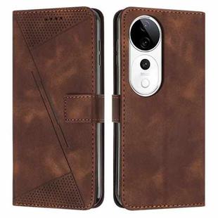 For vivo V40 / V40 Pro / T3 Ultra Dream Triangle Leather Phone Case with Lanyard(Brown)