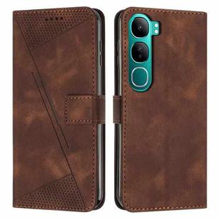 For vivo Y300 Global / V40 Lite IDN Dream Triangle Leather Phone Case with Lanyard(Brown)