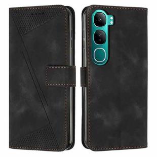 For vivo Y300 Global / V40 Lite IDN Dream Triangle Leather Phone Case with Lanyard(Black)