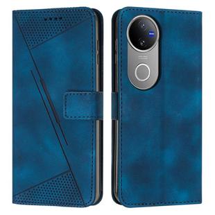 For vivo V50 Dream Triangle Leather Phone Case with Lanyard(Blue)