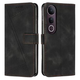 For vivo V50 Lite Dream Triangle Leather Phone Case with Lanyard(Black)