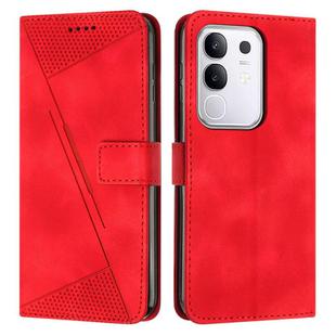 For vivo Y29 4G Dream Triangle Leather Phone Case with Lanyard(Red)