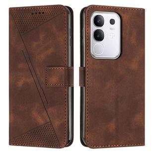 For vivo Y29 4G Dream Triangle Leather Phone Case with Lanyard(Brown)