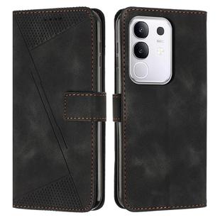 For vivo Y29 4G Dream Triangle Leather Phone Case with Lanyard(Black)