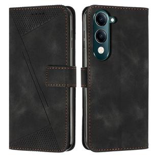 For vivo Y29s 5G / Y04 4G Dream Triangle Leather Phone Case with Lanyard(Black)