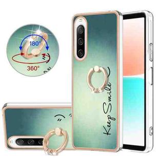 For Sony Xperia 10 IV Electroplating Dual-side IMD Phone Case with Ring Holder(Smile)