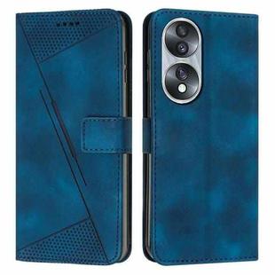 For Honor 70 Dream Triangle Leather Phone Case with Lanyard(Blue)