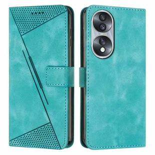 For Honor 70 Dream Triangle Leather Phone Case with Lanyard(Green)