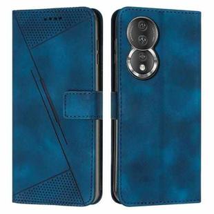 For Honor 80 Dream Triangle Leather Phone Case with Lanyard(Blue)