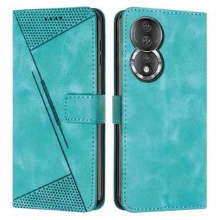 For Honor 80 Dream Triangle Leather Phone Case with Lanyard(Green)