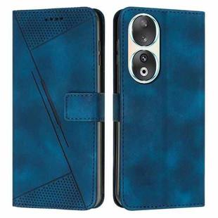 For Honor 90 Dream Triangle Leather Phone Case with Lanyard(Blue)