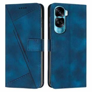 For Honor 90 Lite Dream Triangle Leather Phone Case with Lanyard(Blue)