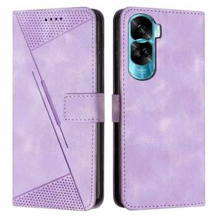 For Honor 90 Lite Dream Triangle Leather Phone Case with Lanyard(Purple)