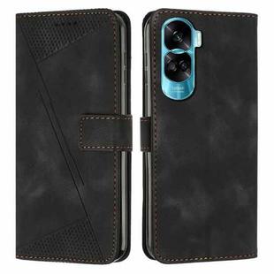 For Honor 90 Lite Dream Triangle Leather Phone Case with Lanyard(Black)