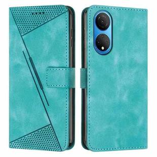 For Honor X7 4G Dream Triangle Leather Phone Case with Lanyard(Green)