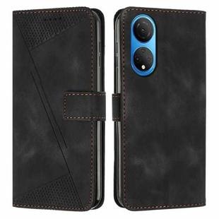 For Honor X7 4G Dream Triangle Leather Phone Case with Lanyard(Black)