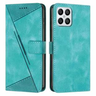 For Honor X8 4G Dream Triangle Leather Phone Case with Lanyard(Green)