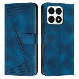 For Honor X8a Dream Triangle Leather Phone Case with Lanyard(Blue)