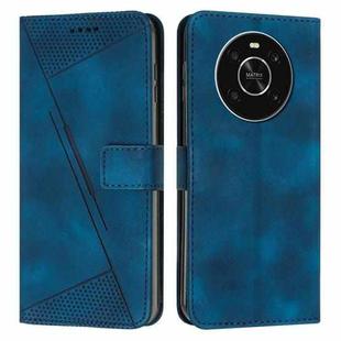 For Honor X9 4G Dream Triangle Leather Phone Case with Lanyard(Blue)