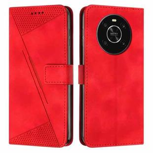 For Honor X9 4G Dream Triangle Leather Phone Case with Lanyard(Red)