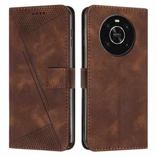 For Honor X9 4G Dream Triangle Leather Phone Case with Lanyard(Brown)