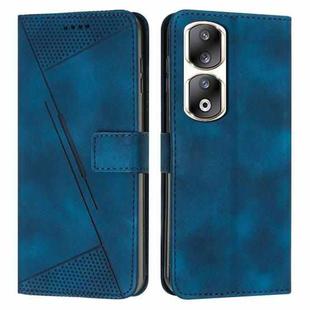 For Honor 90 Pro Dream Triangle Leather Phone Case with Lanyard(Blue)