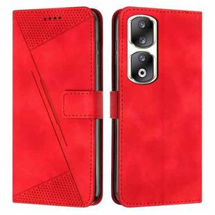 For Honor 90 Pro Dream Triangle Leather Phone Case with Lanyard(Red)