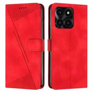 For Honor X6a Dream Triangle Leather Phone Case with Lanyard(Red)