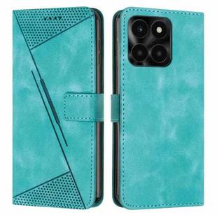 For Honor X6a Dream Triangle Leather Phone Case with Lanyard(Green)