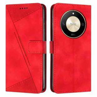 For Honor X50 Dream Triangle Leather Phone Case with Lanyard(Red)